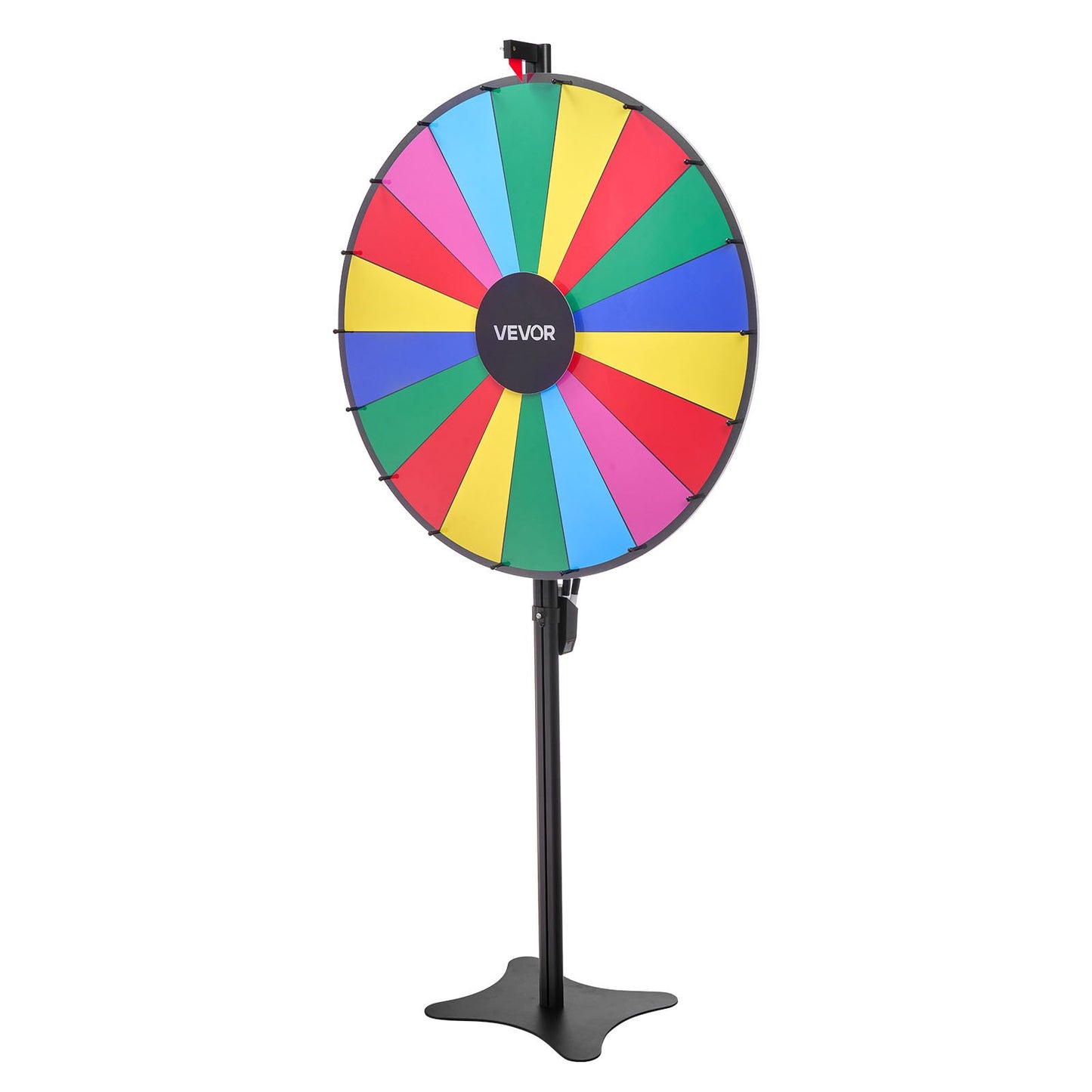 914 mm Spinning Prize Wheel, 18 Slots Spinning Wheel with Stand, Adjustable Height Win Fortune Roulette with a Dry Erase and 2 Markers, 6 Colors, Easy Assembly, for Party Pub Trade Show Carnival