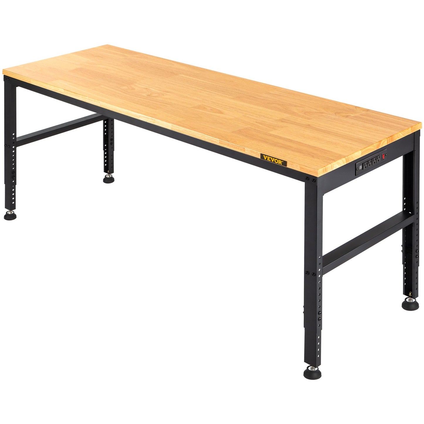 Adjustable Height Workbench 121.9 cm L x 50.8 cm W Work Bench Table with Power Outlet