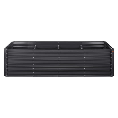 Raised Garden Bed,94.5x 47.2 x 23.6 inch Galvanized Metal Planter Box, Outdoor Planting Boxes with Open Base, for Growing Flowers/Vegetables/Herbs in Backyard/Garden/Patio/Balcony, Dark Gray