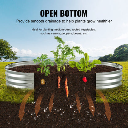 Hochbeet, 183 x 93 x 28 cm (71,9 x 36,4 x 11 Zoll), verzinkter Metall-Pflanzkasten, offener Boden, für Blumen, Gemüse und Kräuter im Garten, auf der Terrasse oder dem Balkon, silberfarben