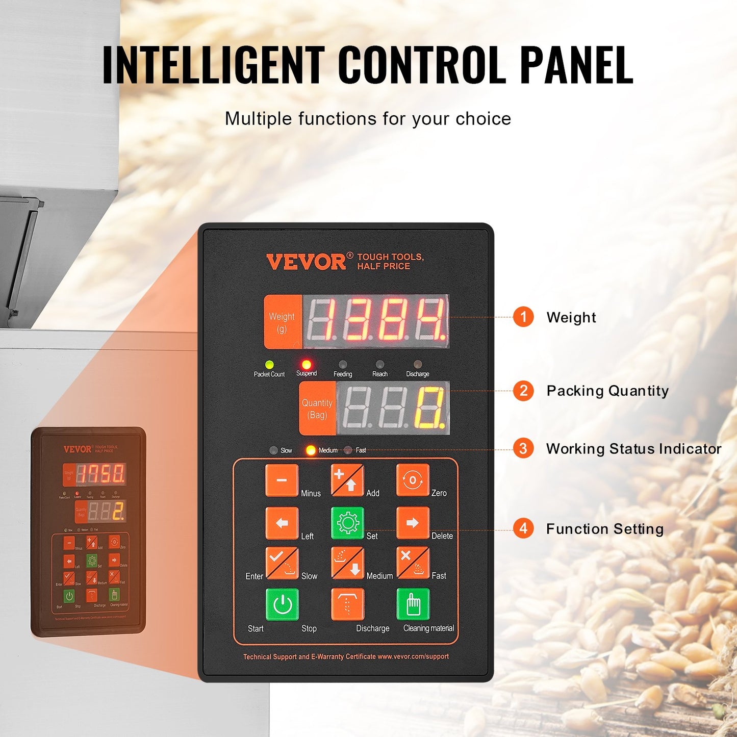 Particle Filling Machine, 0.044-11 lbs/20-5000g, Automatic Filler Machine with Foot Pedal, Stainless Steel Weighing Filling Machine, Weigh Filler for Beans Seeds Grains Tea Granular Packing