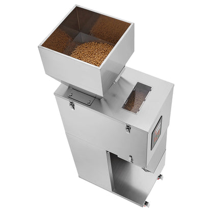 Particle Filling Machine, 0.044-11 lbs/20-5000g, Automatic Filler Machine with Foot Pedal, Stainless Steel Weighing Filling Machine, Weigh Filler for Beans Seeds Grains Tea Granular Packing
