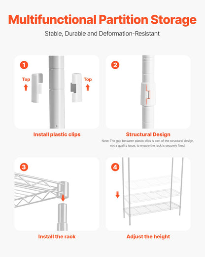 Ablageflächen über Waschmaschine und Trockner, 6-stufiger Wäscheständer mit Kleiderstange und Haken, zwei Reihen verstellbarer Waschmaschinenablagen, platzsparend, für mehr Stauraum und Ordnung im Waschraum, Weiß