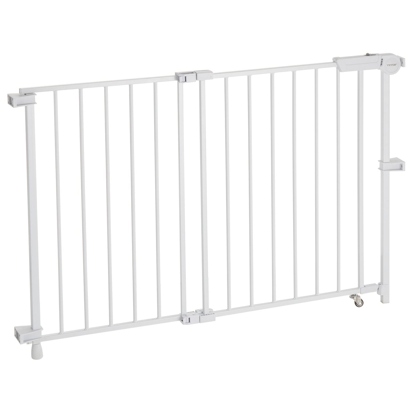 Babygitter, 75–109 cm verstellbare Breite, 71 cm hohes Hundegitter, ohne Schwellenstange, leichter Durchgang, für die Sicherheit von Kindern und Haustieren, mit Schrauben, einhändig zu öffnen, für Treppen und Türen, weiß