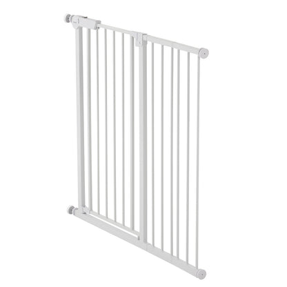 Baby Gate, 26-40 Inches Adjustable Width, 36 Inches High Dog Gate, Easy Step Walk Thru, for Child Pet Security, Pressure Mount Kit, Wall Cups, One-Hand Open, for Stairs and Doorways, White