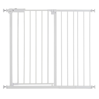 Baby Gate, 26-40 Inches Adjustable Width, 36 Inches High Dog Gate, Easy Step Walk Thru, for Child Pet Security, Pressure Mount Kit, Wall Cups, One-Hand Open, for Stairs and Doorways, White