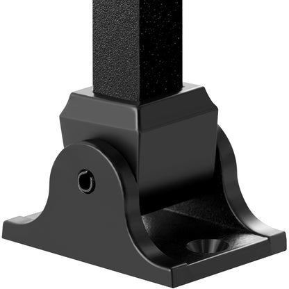 Aluminum Alloy Baluster Shoes Square Balusters Baluster Wrought Spindles for Staircase Slant Shoes with Screw Holes for 1/2 Inch Staircase Balusters, Black (50 Pcs)(Screws Sold Separately)