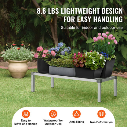 Aluminum Dunnage Rack, 48” x 20” Commercial Food Floor Rack, 12” Off the Floor, 1800 lbs Capacity All-Welded Aluminum Storage Rack, for Storage in Restaurants, Kitchens, Garages and Vehicles