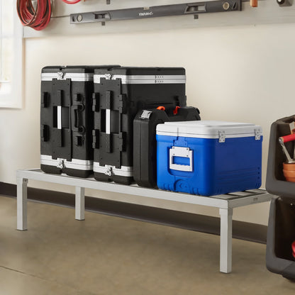 Aluminum Dunnage Rack, 48” x 20” Commercial Food Floor Rack, 12” Off the Floor, 1800 lbs Capacity All-Welded Aluminum Storage Rack, for Storage in Restaurants, Kitchens, Garages and Vehicles