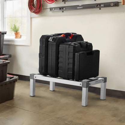 Aluminium-Lagerregal, 24" x 14" Gewerbe-Lebensmittelregal, 8" über dem Boden, 1000 lbs Tragkraft, verstellbares Aluminium-Lagerregal, für die Lagerung in Restaurants, Küchen, Garagen und Fahrzeugen