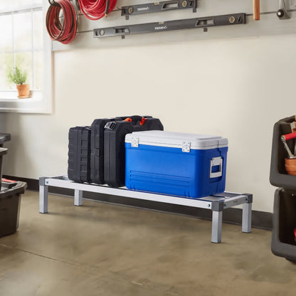 Aluminum Dunnage Rack, 48” x 14” Commercial Food Floor Rack, 8” Off the Floor, 1000 lbs Capacity All-Welded Aluminum Storage Rack, for Storage in Restaurants, Kitchens, Garages and Vehicles