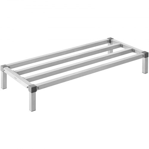 Aluminum Dunnage Rack, 48” x 20” Commercial Food Floor Rack, 8” Off the Floor, 1000 lbs Capacity All-Welded Aluminum Storage Rack, for Storage in Restaurants, Kitchens, Garages and Vehicles