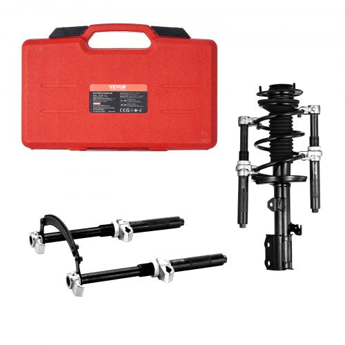 Coil Spring Compressor Tool, 2 pcs Heavy Duty Macpherson Strut Spring Compressor Set, 1200.2 kg Strut Spring Compressor with Safety Bracket and Carrying Case, for Car Truck ATV UTV
