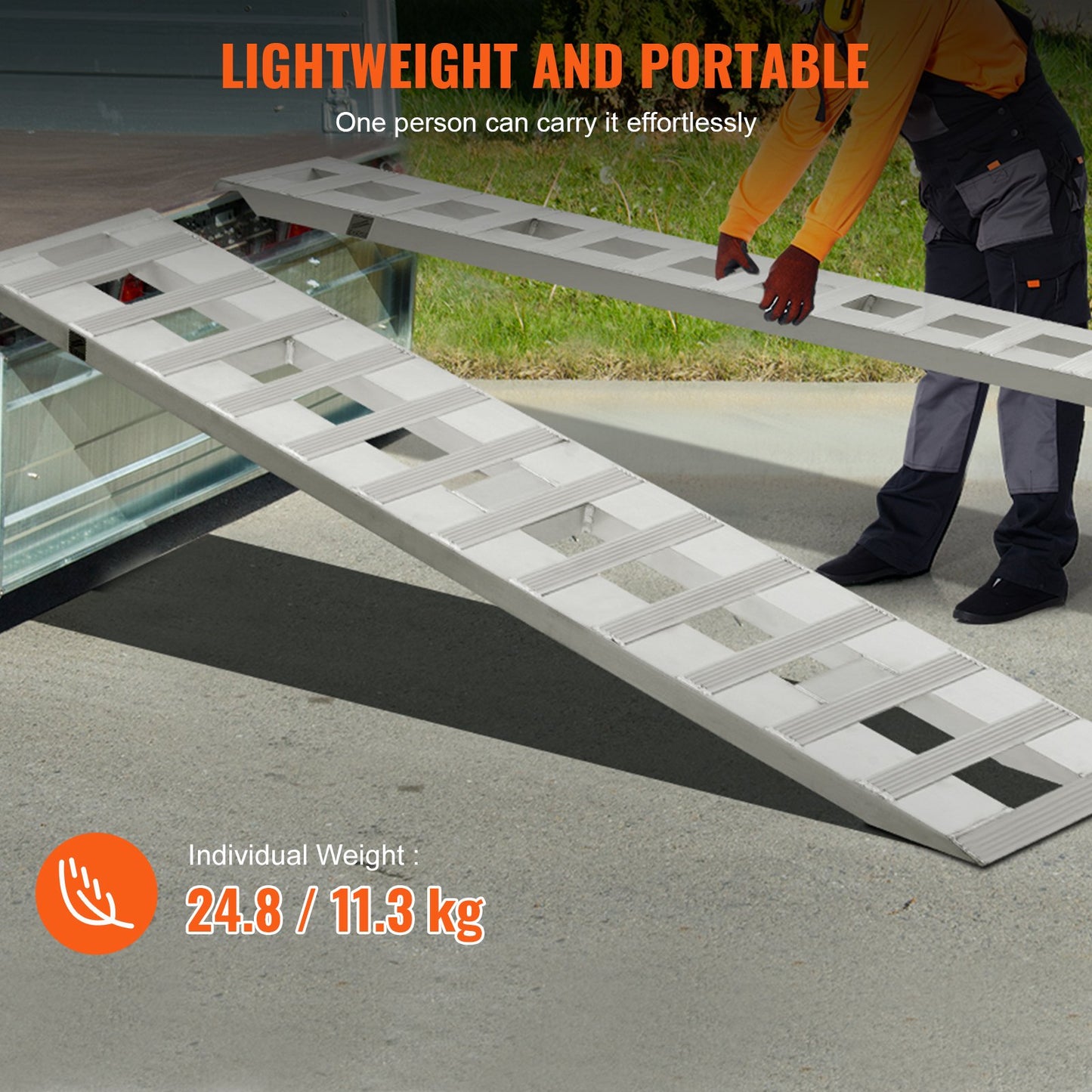 182,9 x 38,1 cm große Aluminiumrampen, Tragkraft 2721,6 kg, 2 Stück