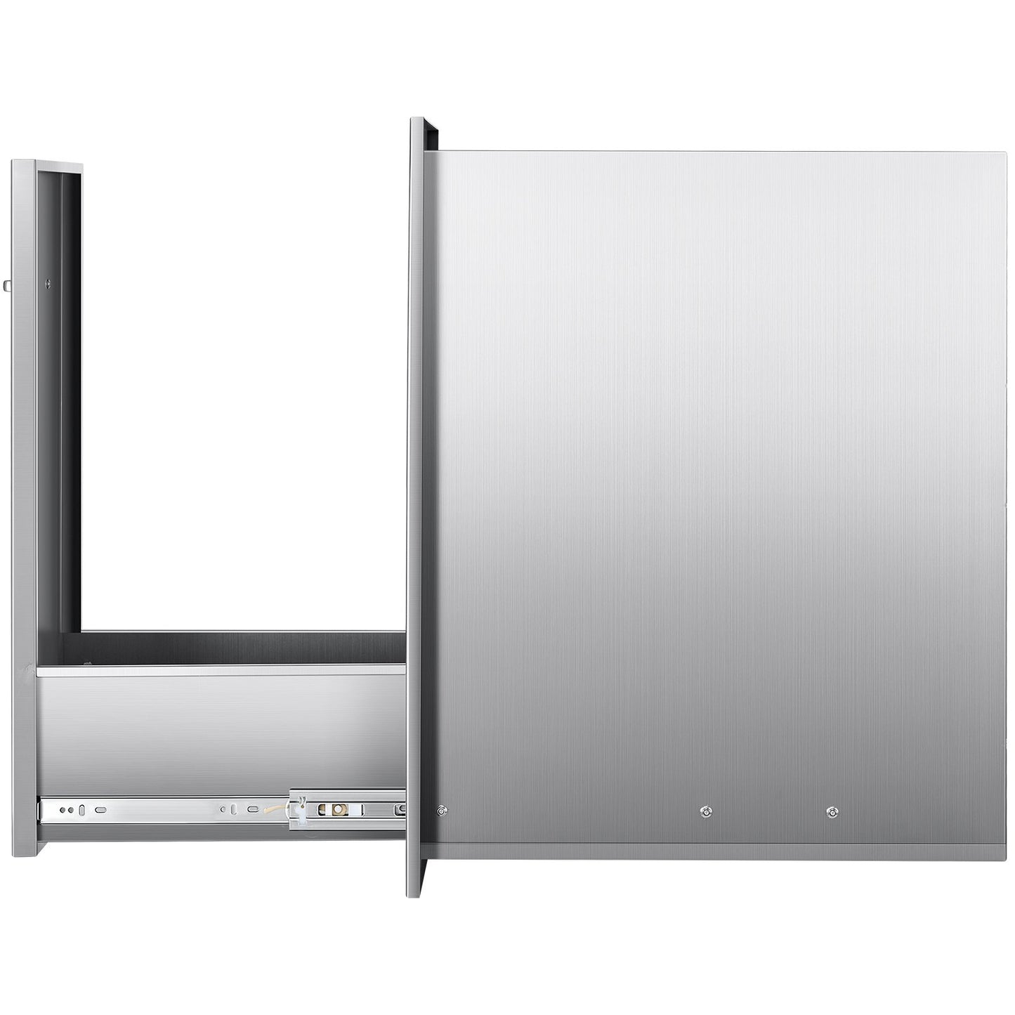 Müllschublade für die Außenküche, 34,4 cm B x 50 cm T x 65,5 cm H Innenraum, Mehrzweck-Schubladen für die Außenküche aus Edelstahl, max. Tragkraft 25 kg pro Ebene, für Grillinseln im Freien