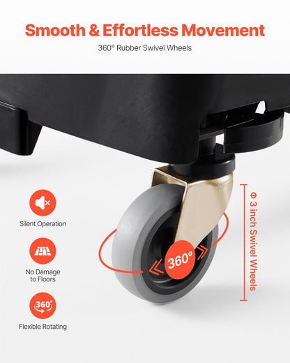 Mülltonnenwagen, passend für 16/23-Gallonen-Behälter, schlanker Mülltonnen-Rollsockel mit 4 feststellbaren Rädern, Tragkraft 200 lbs, robuster Fasswagen, leichtgängiger und leiser Mülltonnenwagen aus Kunststoff