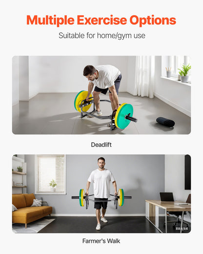 Trap Bar Hex Bar, 50-mm-Sechskant-Langhantel, 240 kg Belastbarkeit, Schulterdrückstange, Gewichtheber- und Krafttrainingsgerät, Heim-Fitnessstudio für Kniebeugen, Kreuzheben und Schulterdrücken, Schwarz