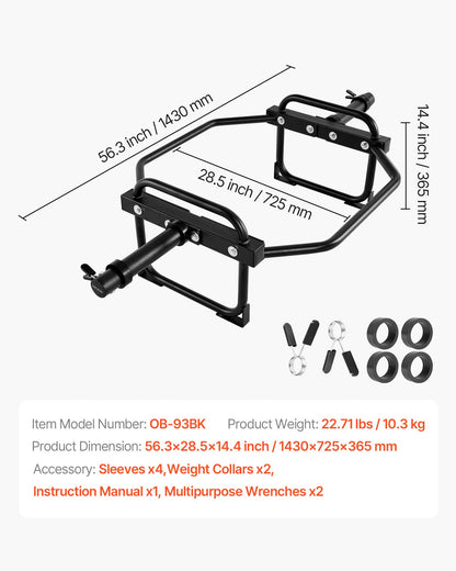 Trap Bar Hex Bar, 50-mm-Sechskant-Langhantel, 240 kg Belastbarkeit, Schulterdrückstange, Gewichtheber- und Krafttrainingsgerät, Heim-Fitnessstudio für Kniebeugen, Kreuzheben und Schulterdrücken, Schwarz