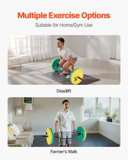 Trap Bar Hex Bar, 50mm Hex Barbell, 360 kg Capacity Shrug Bars with Knurled Grips, Weightlifting and Strength Training Equipment, Home Gym for Squats, Deadlifts, Shoulder Presses, Black