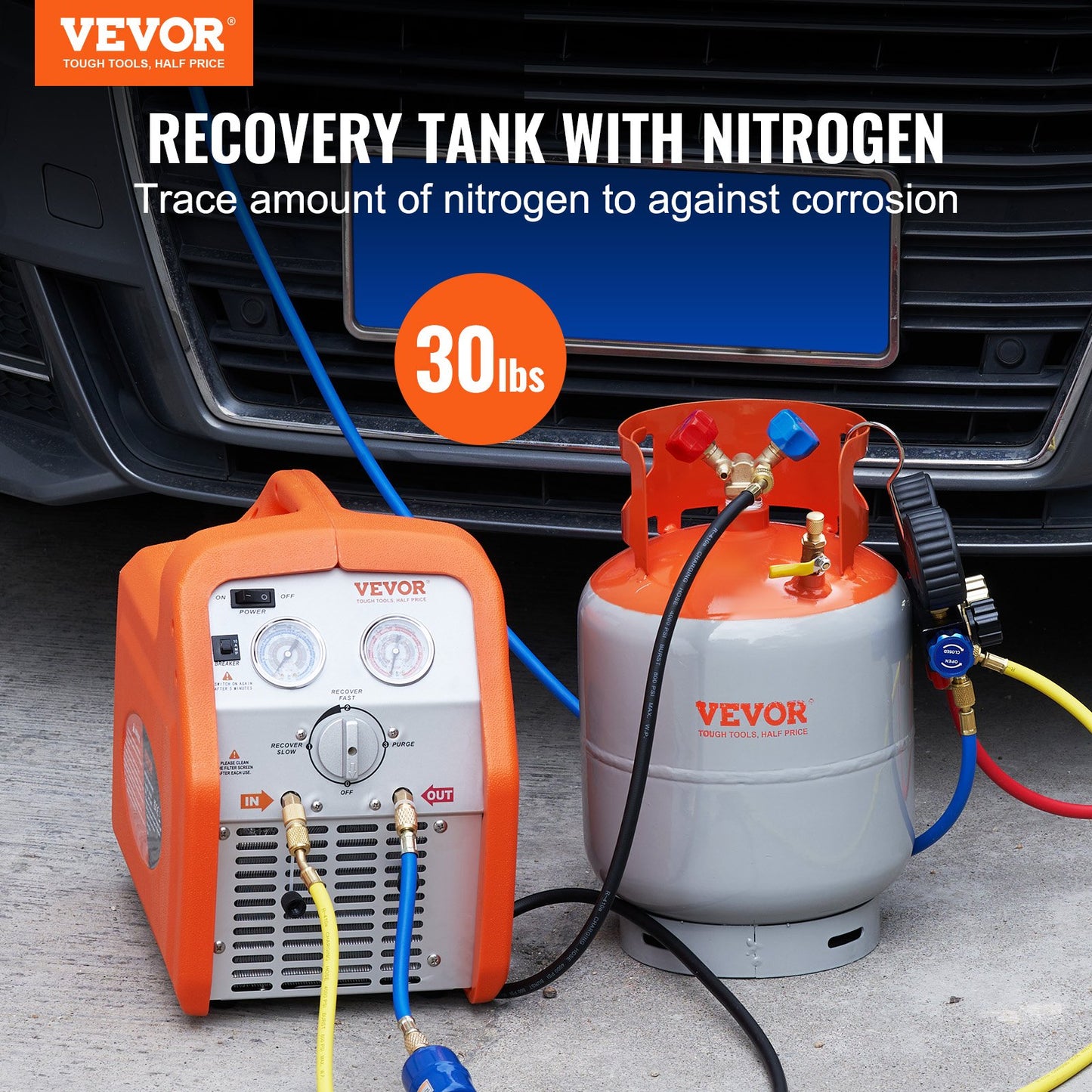 Refrigerant Recovery Reclaim 13.6 kg Cylinder Tank 400 PSI Liquid Rated Y Valve