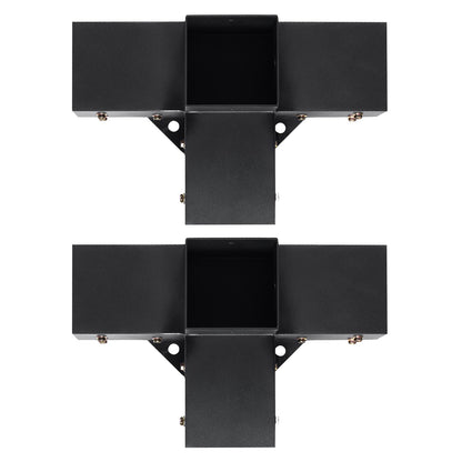 Pergola-Befestigungsset 10,2 cm x 10,2 cm, Innenmaße 9,1 cm x 9,1 cm, 2 Stück, 4-Wege-Eckwinkel, robust, für Holzprojekte, DIY-Pfostenfundament-Set, einfache Montage, Holzbalken für Gartenpavillons, Terrassenpergolen, Blockhaus-Pergola-Zubehör
