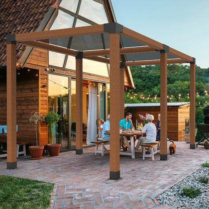 Pergola Bracket Kit 6''x6''(Inner Size 5.6x5.6), 2pcs 4-Way Heavy Duty Corner Bracket Woodworks DIY Post Base Kit, Easy Installation Wooden Beams for Gazebos, Patio Pergolas, Log Cabin Outdoor