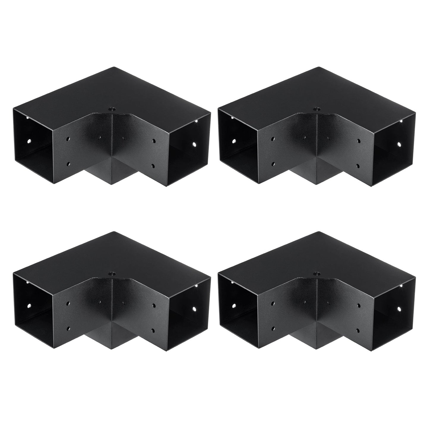 Pergola Bracket Kit 10.2 cm x 10.2 cm, Inner Size 9.1 cm x 9.1 cm 4pcs 3-Way Heavy Duty Corner Bracket Woodworks DIY Post Base Kit, Easy Installation Wooden Beams for Gazebos, Patio Pergolas, Log Cabin Outdoor Pergola Hardware