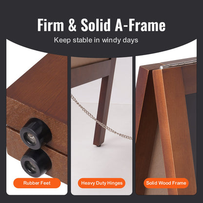 Ein Rahmen aus schwarzem Holz, zweiteiliger Untersetzer, erster Vintage-Stil mit dickem und magnetischem Gummi, rustikales braunes Holz, 20 x 40 cm, breiter Saum