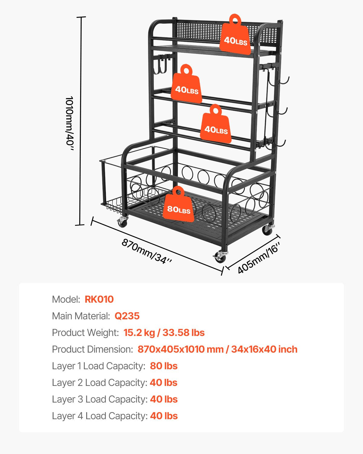 Yogamatten-Aufbewahrungsständer, Organizer für Heimfitnessgeräte, pulverbeschichteter Stahl-Yogamattenhalter mit Haken und Rollen, Gewichtsständer für Hanteln, Kettlebells, Schaumstoffrollen und Yogagurte