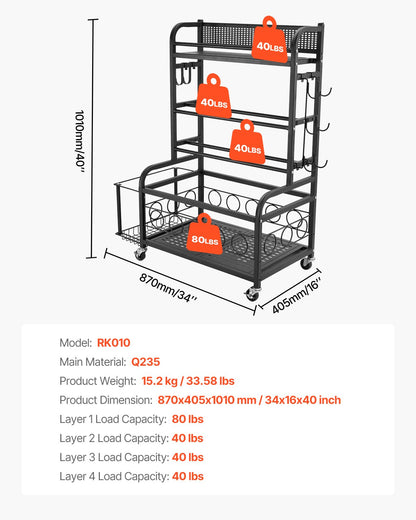 Yogamatten-Aufbewahrungsständer, Organizer für Heimfitnessgeräte, pulverbeschichteter Stahl-Yogamattenhalter mit Haken und Rollen, Gewichtsständer für Hanteln, Kettlebells, Schaumstoffrollen und Yogagurte
