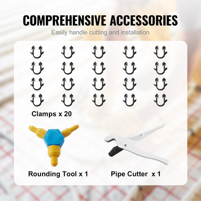 PEX-AL-PEX-Rohr, 200 m, 16 mm Durchmesser, Aluminium-Kunststoff-Verbundrohr, Sauerstoffsperre, PEX-Rohr für Fußbodenheizung, 2 mm Wandstärke, PEX-Rohr mit innerer Aluminiumschicht für Fußbodenheizung