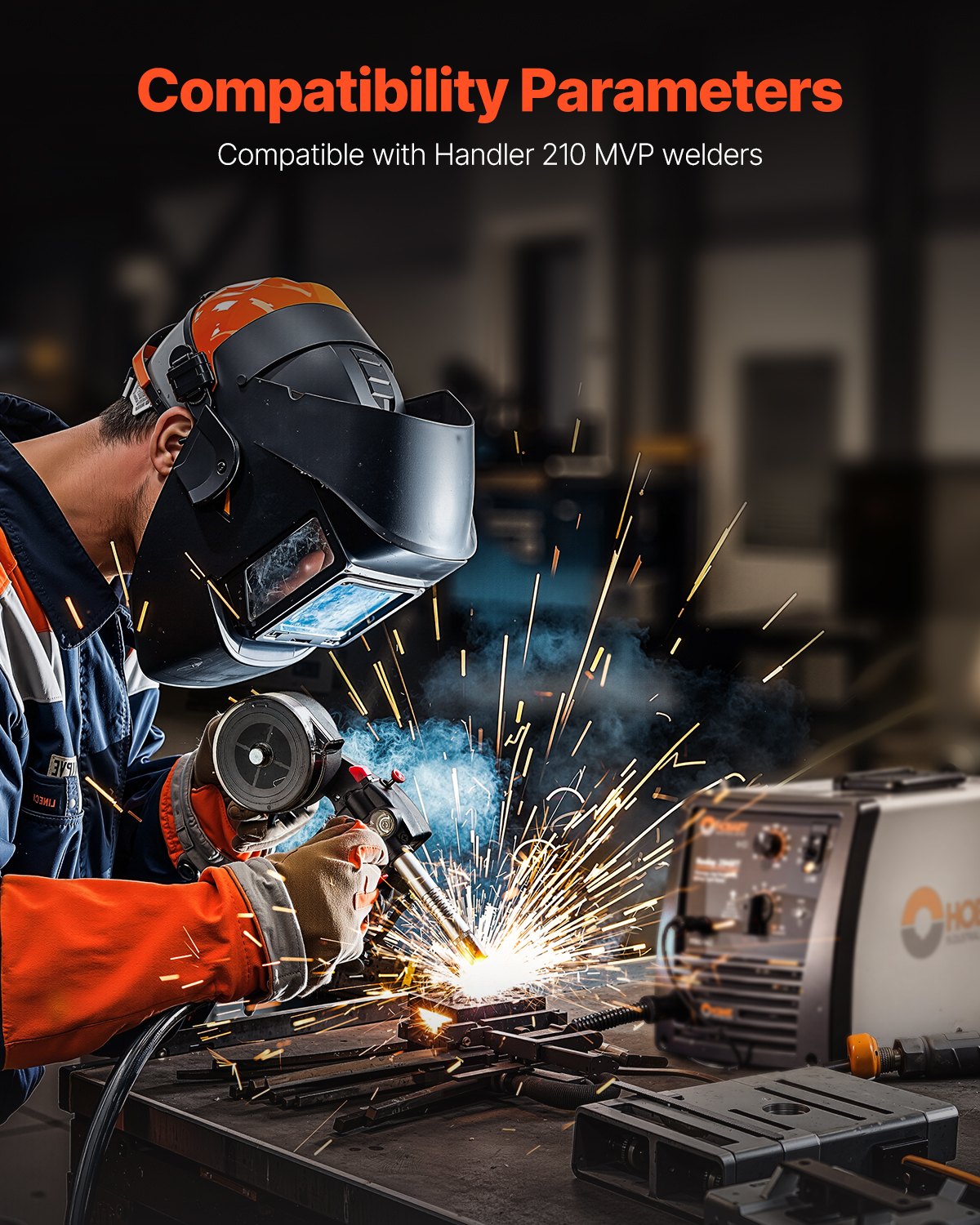 100-Ampere-Spoolgun mit 3 m Kabel, kompatibel mit Hobart Handler 210 MVP MIG-Schweißgeräten, geeignet für 0,58 mm, 0,76 mm und 0,89 mm Fülldraht/Massivdraht/Aluminium-Schweißdrähte