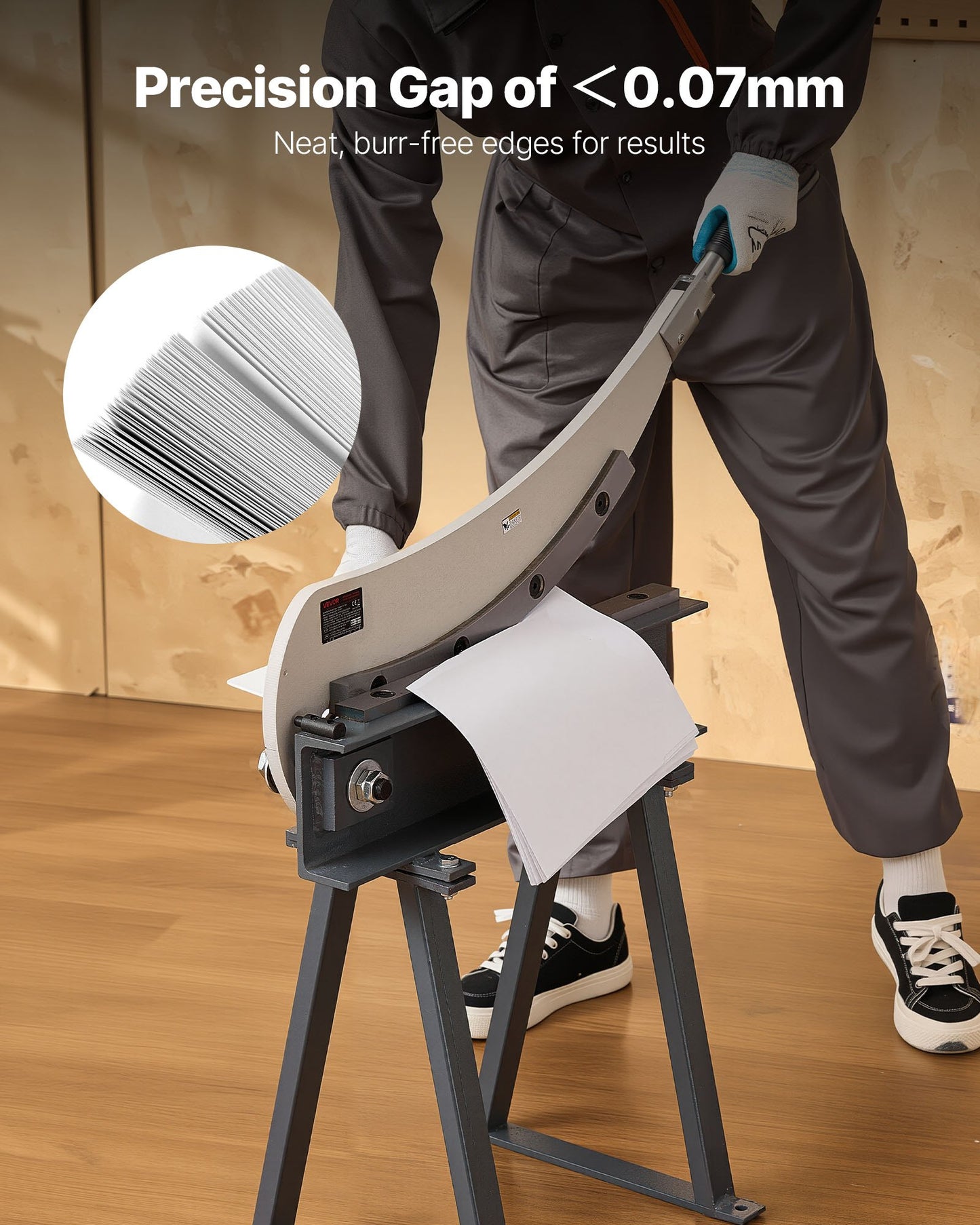 Tisch-Guillotineschere, 500 mm Tischbreite, manuelle Blechschere für die Metallbearbeitung, aus Q235-Material, hohe Präzision, mit Ständer, für Leiterplatten, Aluminium, Stahl, Kupfer und Kunststoff