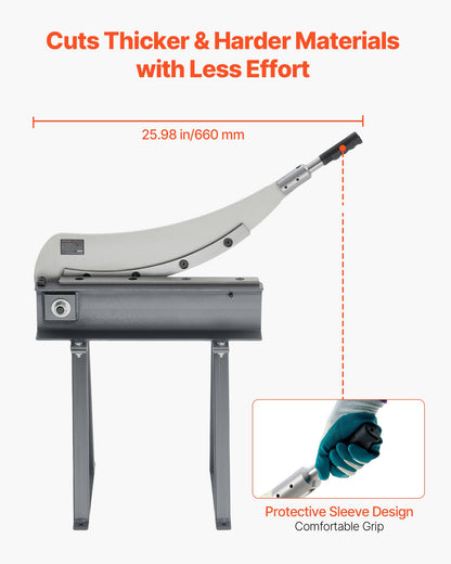 Tisch-Guillotineschere, 500 mm Tischbreite, manuelle Blechschere für die Metallbearbeitung, aus Q235-Material, hohe Präzision, mit Ständer, für Leiterplatten, Aluminium, Stahl, Kupfer und Kunststoff