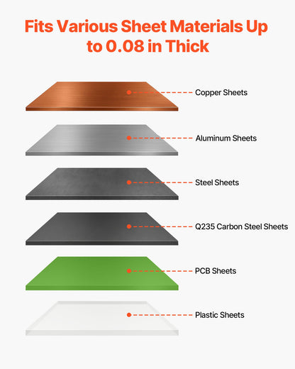 Tisch-Guillotineschere, 500 mm Tischbreite, manuelle Blechschere für die Metallbearbeitung, aus Q235-Material, hohe Präzision, mit Ständer, für Leiterplatten, Aluminium, Stahl, Kupfer und Kunststoff