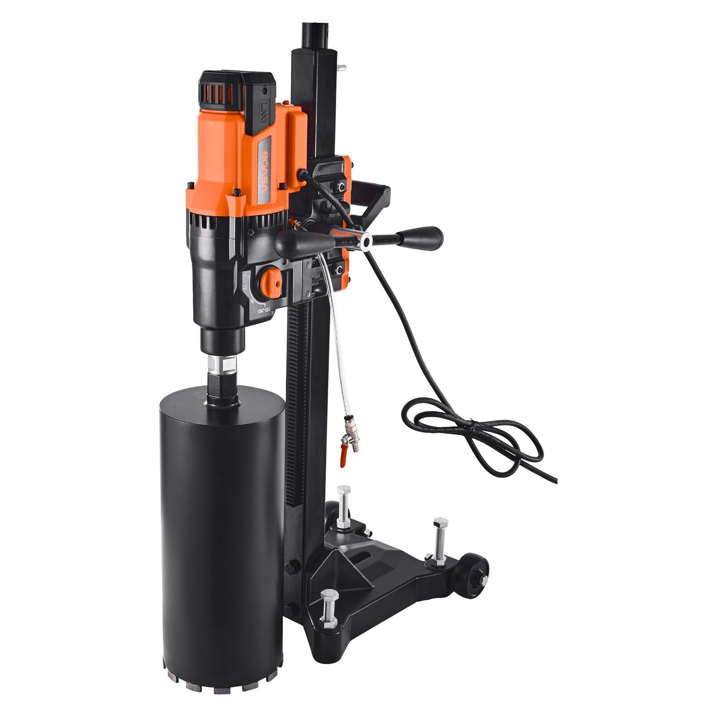 Diamond Core Drilling Machine, 20-254 mm Drilling Diameter, Stand-Mount Dry and Wet Concrete Core Drill Rig with 10 Bits, 535/920 RPM 2-Speed, UNC1 1/4-7 Thread, for Concrete Brick Stone, 2500W