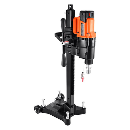 Diamond Core Drilling Machine, 20-254 mm Drilling Diameter, Stand-Mount Dry and Wet Concrete Core Drill Rig with 10 Bits, 535/920 RPM 2-Speed, UNC1 1/4-7 Thread, for Concrete Brick Stone, 2500W