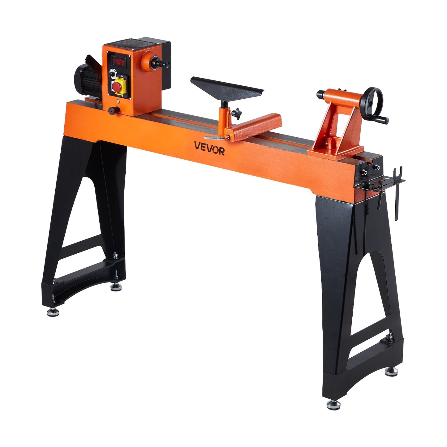 Drechselbank, 1100 W / 1,5 PS, Drehzahlregelung 0–3200 U/min, Werkbank 406 x 1020 mm, bürstenloser Gleichstrommotor, Gehäuse aus Gusseisen, Werkzeugauflage, für mittlere bis große Holzbearbeitungsprojekte