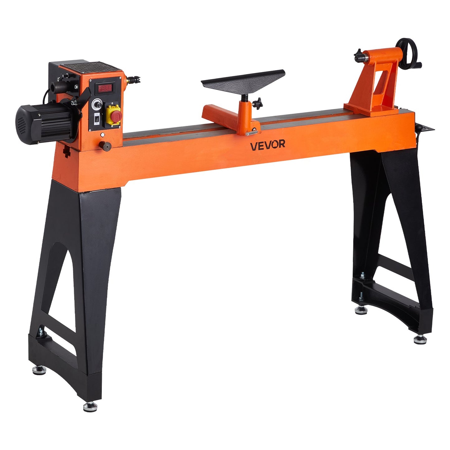 Drechselbank, 1100 W / 1,5 PS, Drehzahlregelung 0–3200 U/min, Werkbank 406 x 1020 mm, bürstenloser Gleichstrommotor, Gehäuse aus Gusseisen, Werkzeugauflage, für mittlere bis große Holzbearbeitungsprojekte