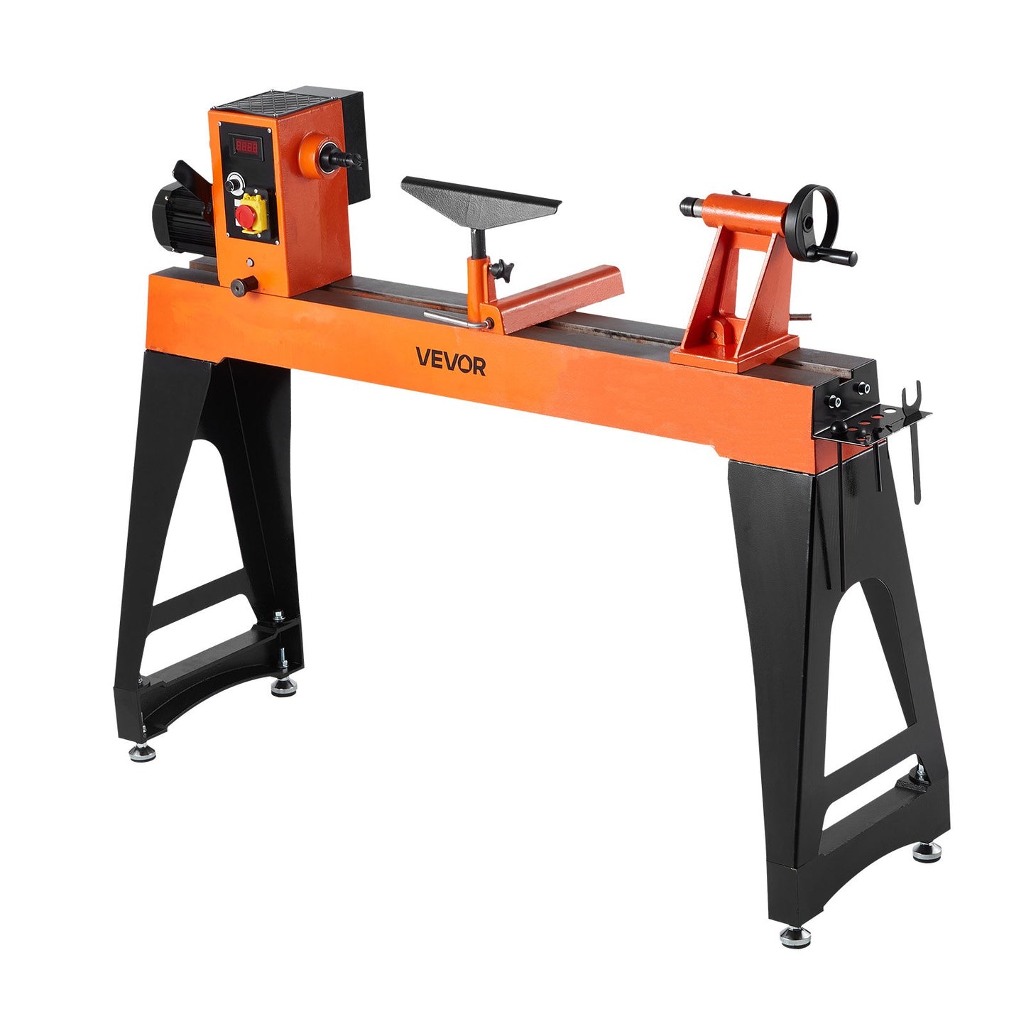 Drechselbank, 1500 W / 2 PS, Drehzahlregelung 0–3200 U/min, Werkbank 457 x 1020 mm, bürstenloser Gleichstrommotor, Gehäuse aus Gusseisen, Werkzeugauflage, für mittlere bis große Holzbearbeitungsprojekte