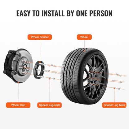Spurverbreiterungen, 1" auf 6" x 5,5" Radadapter, 6-Loch-Schmiede-Distanzstücke, 108 mm Bohrung, zentrierende M12 x 1,5 Radbolzen, passend für Toyota, Hummer, Lexus, Chevrolet und Honda (Baujahre 1979–2022), 4 Stück, schwarz