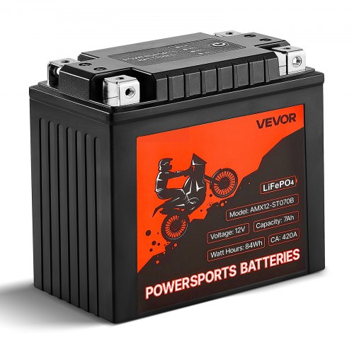 Motorradbatterie, 12 Volt, 7 Ah, LiFePO4 Lithium-Vorladebatterie für Powersport-Fahrzeuge, wartungsfrei und leistungsstark, kompatibel mit ATV, Motorrad, Jetski, Roller, UTV und mehr