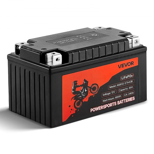 Motorradbatterie, 12 Volt 4 Ah, LiFePO4 Lithium-Vorladebatterie für Powersport-Fahrzeuge, wartungsfrei und leistungsstark, kompatibel mit ATV, Motorrad, Jetski, Roller, UTV und mehr