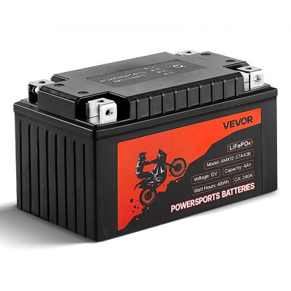 Motorradbatterie, 12 Volt 4 Ah, LiFePO4 Lithium-Vorladebatterie für Powersport-Fahrzeuge, wartungsfrei und leistungsstark, kompatibel mit ATV, Motorrad, Jetski, Roller, UTV und mehr