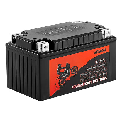Motorradbatterie, 12 Volt 4 Ah, LiFePO4 Lithium-Vorladebatterie für Powersport-Fahrzeuge, wartungsfrei und leistungsstark, kompatibel mit ATV, Motorrad, Jetski, Roller, UTV und mehr