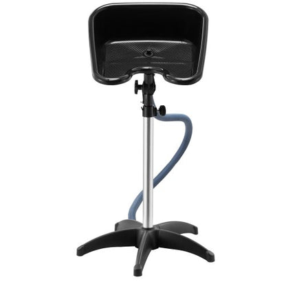 Portable Shampoo Bowl, Shampoo Sink with Adjustable Height & Angle, Salon Hair Wash Sink with Drain Hose and Star-Shaped Support Base for Barbershop Beauty Spa Center Home Use