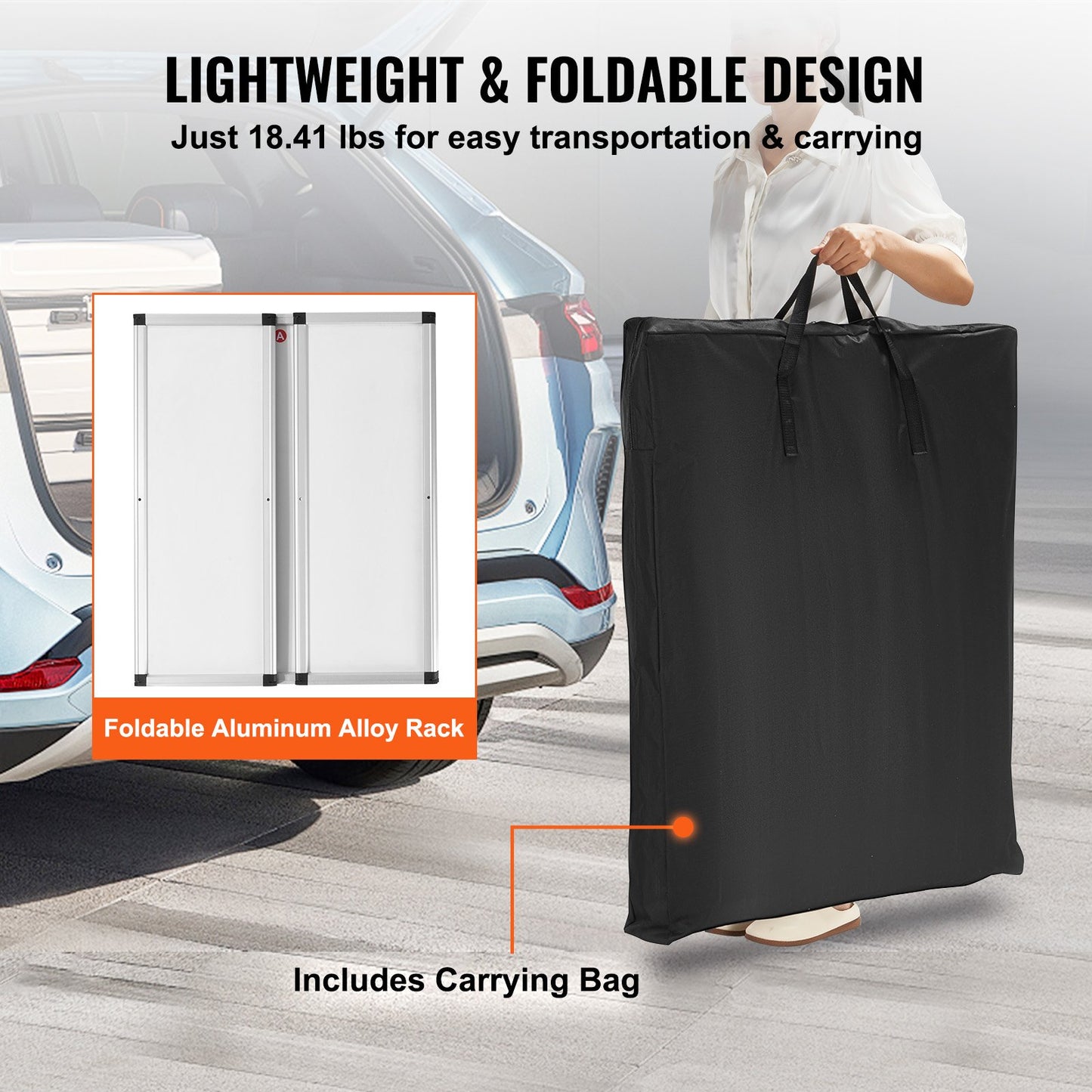 Portable Tradeshow Podium Table, 78,5 × 38 × 181,5 cm, Display Exhibition Counter Stand Booth Fair with Wall, Foldable Promotion Retail Bar Table Pop Up Podium with Storage Rack/Carrying Bag