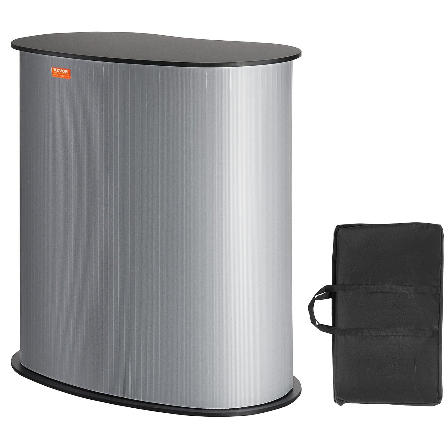 Portable Tradeshow Podium Table, 90 × 49 × 94 cm, Display Exhibition Counter Stand Booth Fair with Wall, Foldable Promotion Retail Bar Table Pop Up Podium Counter with Carrying Bag