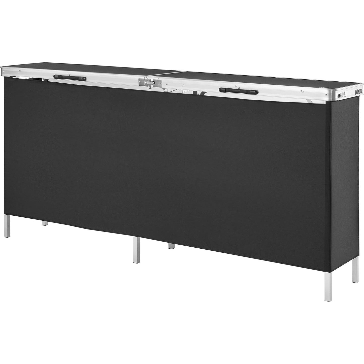 Portable Tradeshow Podium Table, 1980 x 385 x 880 mm, Display Exhibition Counter Stand Booth Fair with Wall, Foldable Promotion Retail Bar Table Podium with Storage Rack and Carrying Bag