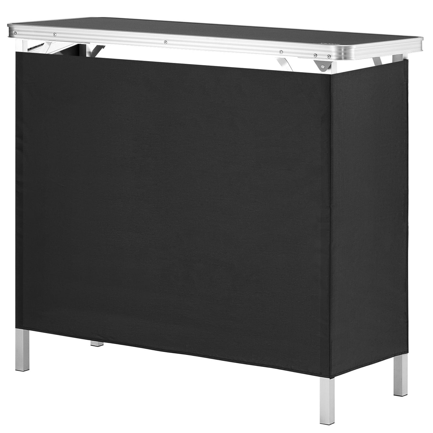 Portable Tradeshow Podium Table, 97,5 × 38,5 × 87 cm, Display Exhibition Counter Stand Booth Fair with Wall, Foldable Promotion Retail Bar Table Podium with Storage Rack and Carrying Bag